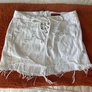 White denim distress skirt - Medium